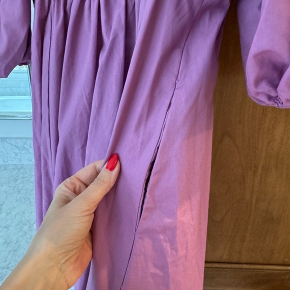 Abercrombie Purple Puff Sleece Dress with Pockets - size petite small - Picture 5 of 5